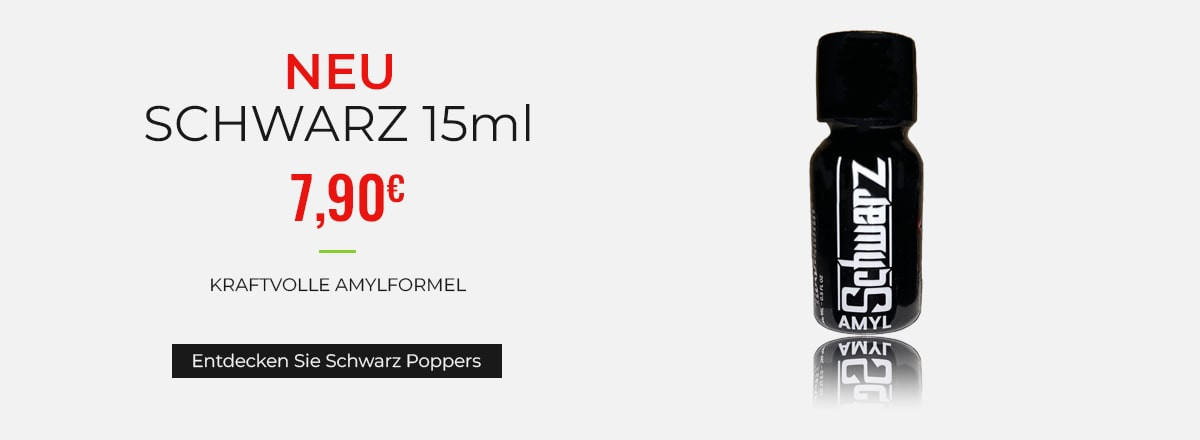 Entdecken Sie den neuen Schwarz 15ml exklusiv bei Poppers Lovers